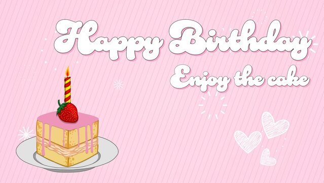 Happy Birthday Cake Animated Celebration Card