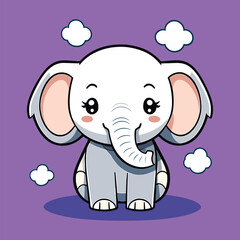 Naklejka premium adorable cute elephant mascot cartoon