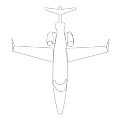 airplane sketch on a white background, vector