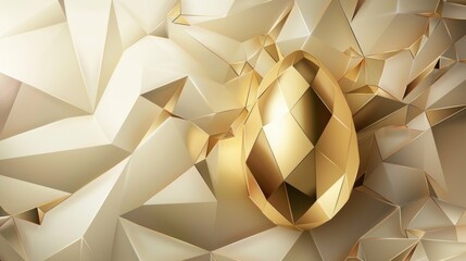 Golden Geometric Easter Egg Dynamic Abstract