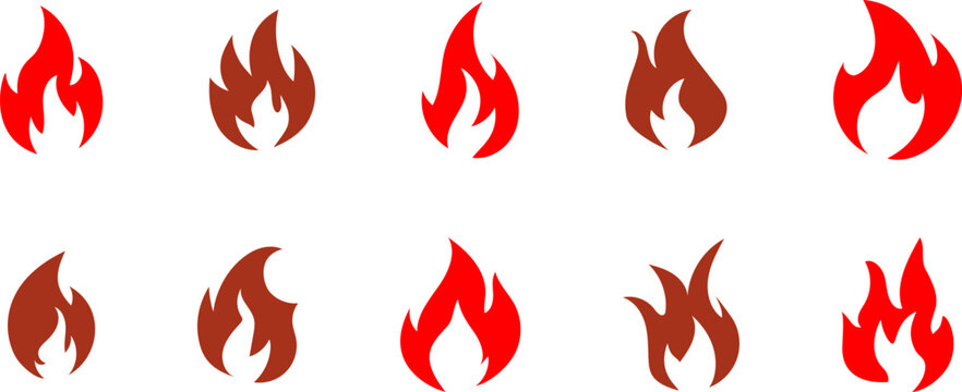 Fire red, flames icon, flames, bonfire, fire logo design vector illustration