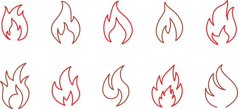 Fire red, flames icon, flames, bonfire, fire logo design vector illustration