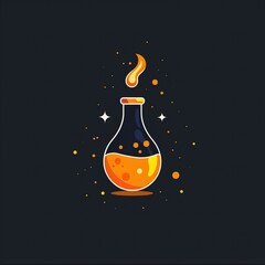 Flat vector logo of a game potion 