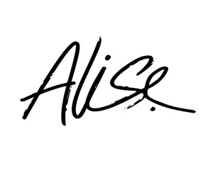 Alise frase lettering	