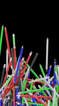 Pencil Portrait Vertical Video Animation Curtain Transition Effect Transparent Background Alpha Channel