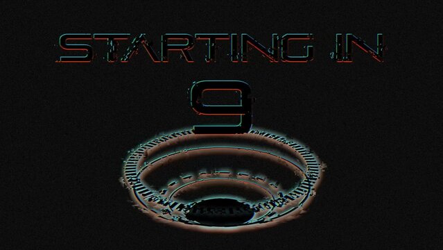RGB Glitch Sci-fi Animated Countdown Timer & Logo Reveal