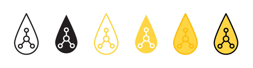 Set of Retinol Skincare Icons. Anti-Aging Formula Symbol. Beauty and Skincare Representation - obrazy, fototapety, plakaty
