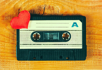 Tape Cassette with a Red Heart - 761298296