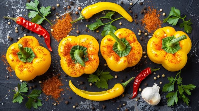 Organic yellow bell pepper texture background for vibrant culinary presentations