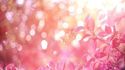 Bright pink and white leaves flower spring texture blur background. AI generated image
