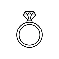 Thin Line Wedding Ring vector icon