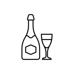 Thin Line Champagne vector icon