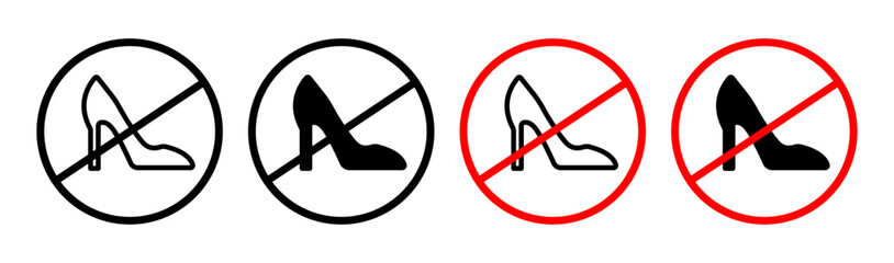 High Heel Wearing Prohibited. Women's Footwear Ban in Specific Areas. No High Heels Allowed