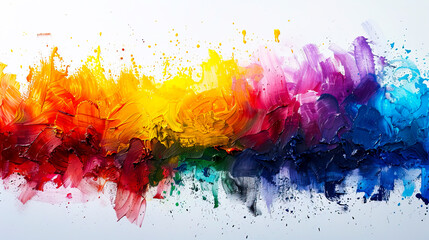 Colorful Splatter on White Background: Creative Graphic Design Canvas