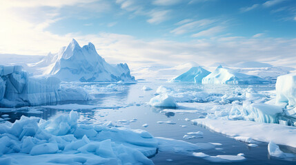 Fototapeta na wymiar Capturing the Majestic Ice Wall of Antarctica: A Photographer's Frozen Paradise