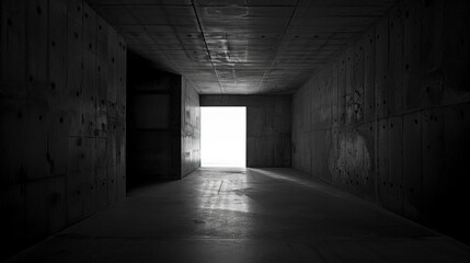 Minimalist Concrete Aesthetics: Dark Studio Lighting Transforming Empty Space into a Room