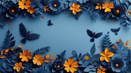 Obraz premium Halloween background with pumpkin. Happy Halloween. Halloween photo with pumpkins. Conceptual composition of an autumn holiday with autumn flowers, leaves on a gentle background.