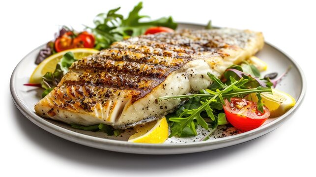 Roasted snapper dish. Generative AI