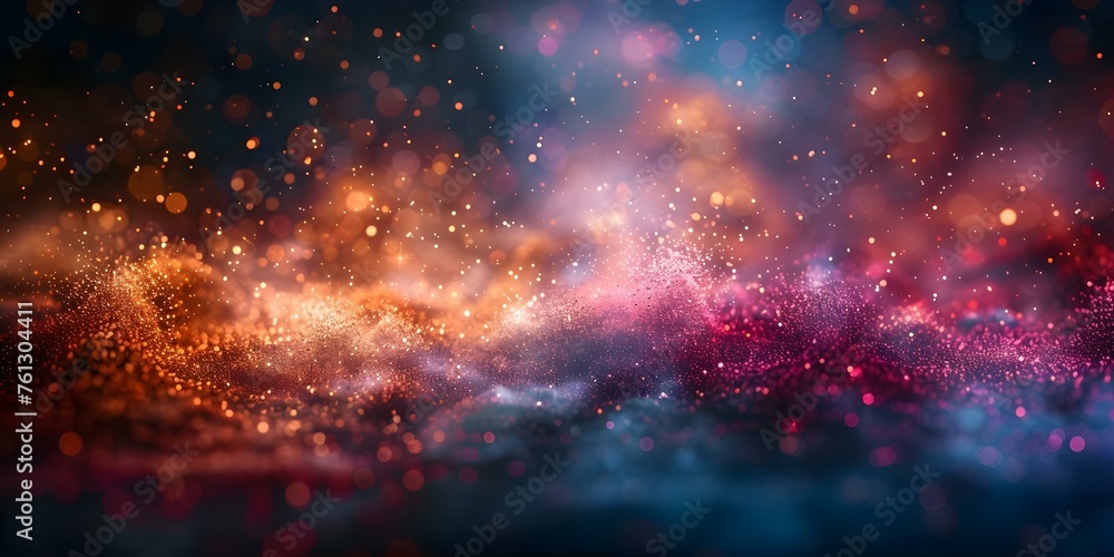 Poster vibrant particle dance background capturing dynamic movement in vivid colors. concept particle effec