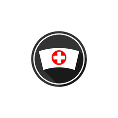 Nurse hat with cross icon isolated on transparent background