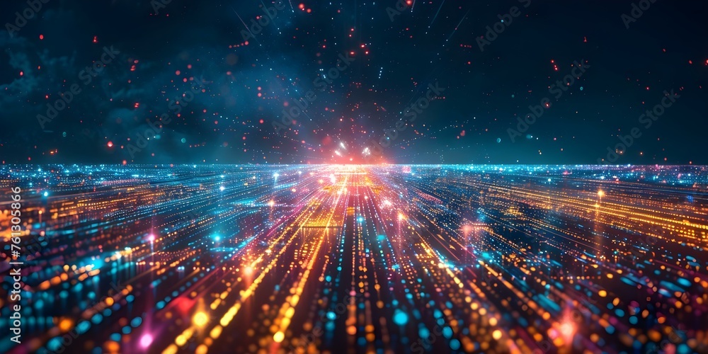 Poster navigating the future: experience a lightspeed journey through the digital space. concept technology
