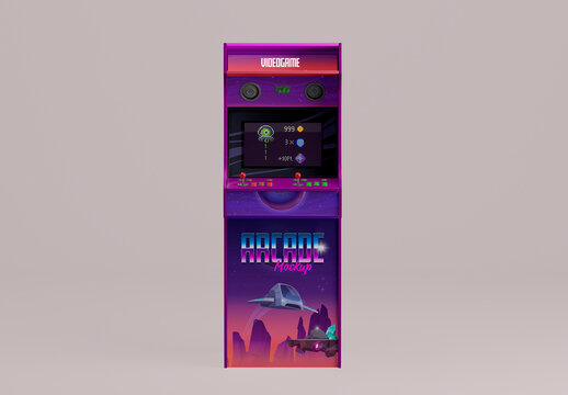 Frontal View Arcade Videogame Machine