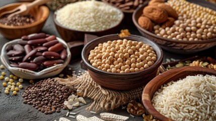 Obraz premium Thiamine-rich food selection. Generative AI