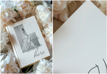 Mockup White Album Book Wedding Generated with AI