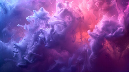 Close up of a vibrant pink and violet cumulus cloud in the sky - obrazy, fototapety, plakaty