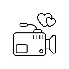 Thin Line Wedding Video vector icon