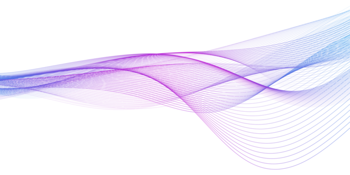 Modern abstract glowing wave background. Dynamic flowing wave lines design element. Futuristic technology concept. PNG file.