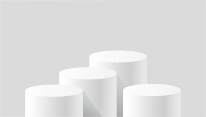 cylinder podium tube circle podium stage 3d Abstract minimal scene mockup products display, Stage showcase. Vector geometric forms