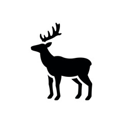 Black Deer icon vector illustration