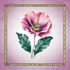 Pink purple poppy floral botanical flower. Wild spring leaf wildflower isolated