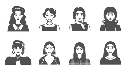 Woman Fashion Collection with different style vector illustration