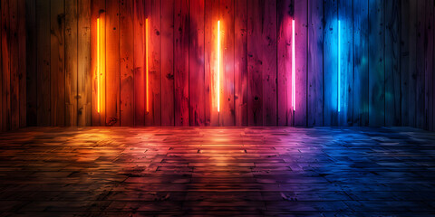 Elegant Futuristic  Glowing Modern Neon wall background .