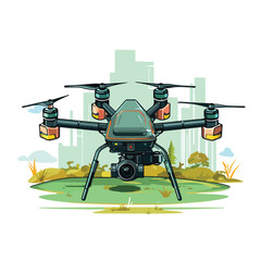 A versatile agricultural drone illustration 