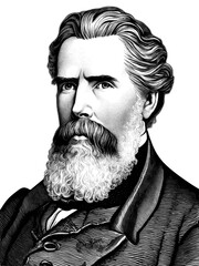 Fototapeta premium Herman Melville illustration, generative AI