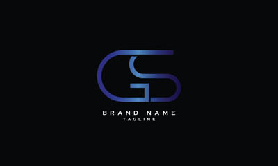 GS, SG, Abstract initial monogram letter alphabet logo design
