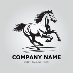 Horse logo company ideas simple design vector image