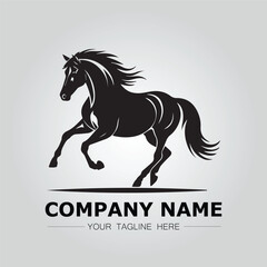 Horse logo company ideas simple design vector image