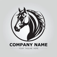 Horse logo company ideas simple design vector image