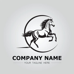 Horse logo company ideas simple design vector image