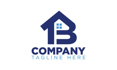 Fototapeta premium B letter modern real estate home vector logo icon template design