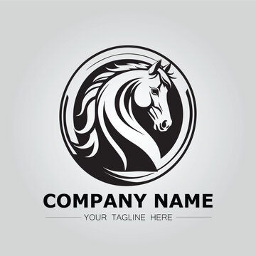 Horse logo company ideas simple design vector image