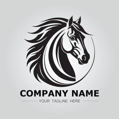 Horse logo company ideas simple design vector image