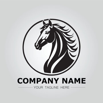 Horse logo company ideas simple design vector image