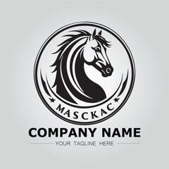 Horse logo company ideas simple design vector image