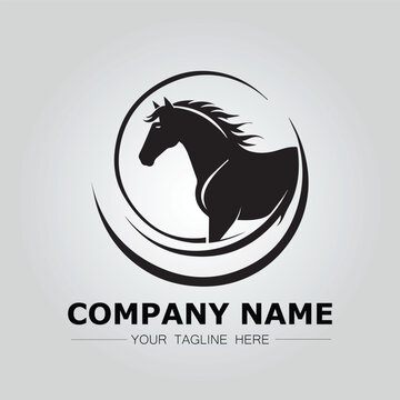 Horse logo company ideas simple design vector image