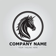 Horse logo company ideas simple design vector image